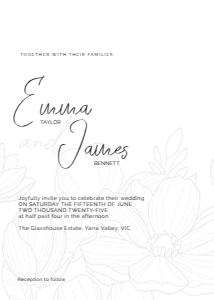 Wedding Invitation Ghost Floral Script: Wedding Invitation Ghost Floral Script