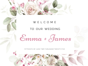WELCOME BOARD HOR ETERNAL BLOOM_: WEDDING BUNDLE ETERNAL BLOOM