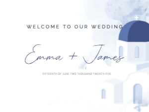 WELCOME BOARD HOR SANTORINI_: WEDDING BUNDLE SANTORINI