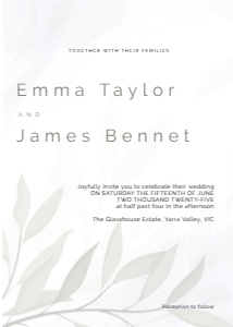 Wedding Invitation Ghost Botanical: Wedding Invitation Ghost Botanical
