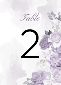 TABLE NUMBER  LILA FLOWERS: WEDDING BUNDLE LILAC ROMANCE