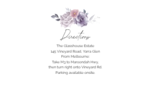 DIRECTION CARD PURPLE ROSES_: WEDDING BUNDLE PURPLE ROSE