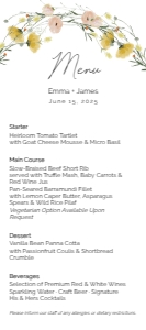 MENU CARD WILD FLOWER_: WEDDING BUNDLE Wildflower