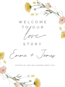 WELCOME BOARD VERT WILD FLOWER_: WEDDING BUNDLE Wildflower
