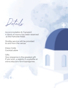 DETAILS CARD SANTORINI_: WEDDING BUNDLE SANTORINI