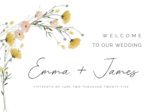 WELLCOME BOARD HOR WILD FLOWER_: WEDDING BUNDLE Wildflower