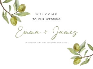 WELCOME BOARD HOR OLIVE GROVE_: WEDDING BUNDLE OLIVE GROVE