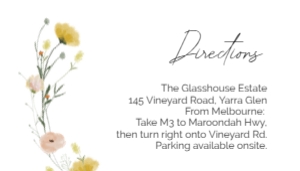 DIRECTION CARD WILD FLOWER_: WEDDING BUNDLE Wildflower