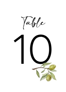 TABLE NUMBER OLIVE GROVE_: WEDDING BUNDLE OLIVE GROVE