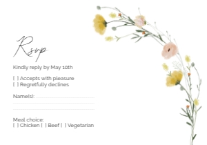 RSVP CARD WILD FLOWER_: WEDDING BUNDLE Wildflower