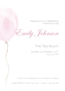 PINK BALLOON INVITATION: BA_SHOWER INV. PINK BALLOON