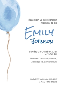 CYAN BALOON INVITATION: BABY SHOWER BUNDLE_BLUE BALLOON