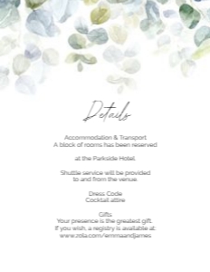 DETAILS CARD EUCALYPTUS_: WEDDING BUNDLE EUCALYPTUS