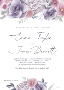 INVITATION PURPLE ROSES_: WEDDING BUNDLE PURPLE ROSE