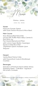 MENU CARD EUCALYPTUS_: WEDDING BUNDLE EUCALYPTUS