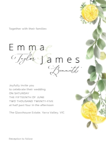 INVITATION Lemon Grove: WEDDING INV. Lemon Grove
