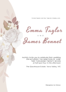 Wedding Invitation White Rose & Magnolia: Wedding Invitation White Rose & Magnolia