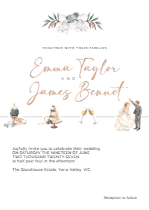 Wedding Invitation Watercolour Icons: Wedding Invitation Watercolour Icons