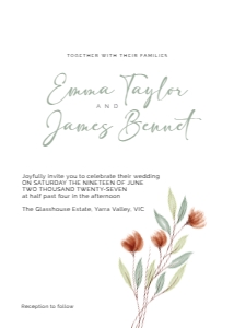 Wedding Invitation Terracotta Wildflower: Wedding Invitation Terracotta Wildflower