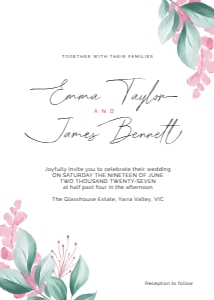 Wedding Invitation Teal Berry Botanical: Wedding Invitation Teal Berry Botanical