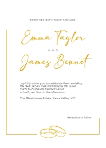Wedding Invitation Gold Ring Border: Wedding Invitation Gold Ring Border