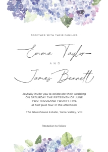 Wedding Invitation Hydrangea: Wedding Invitation Hydrangea