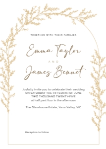 Wedding Invitation Golden Grass Arch: Wedding Invitation Golden Grass Arch