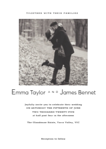 Wedding Invitation Photo Printed: Wedding Invitation Photo Printed