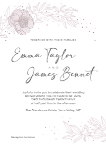 Wedding Invitation Peony Line Art: Wedding Invitation Peony Line Art