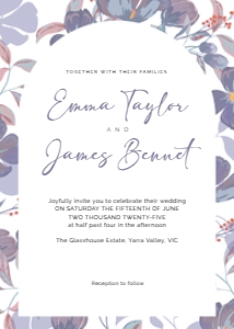 Wedding Invitation Midnight Floral: Wedding Invitation Midnight Floral