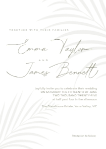Wedding Invitation Ghost Palm: Wedding Invitation Ghost Palm