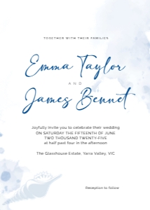 Wedding Invitation Coastal Seashell: Wedding Invitation Coastal Seashell