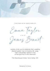 Wedding Invitation Dusty Blue Eucalyptus: Wedding Invitation Dusty Blue Eucalyptus