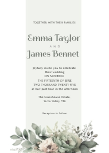 Wedding Invitation Sage Green Botanical: Wedding Invitation Sage Green Botanical