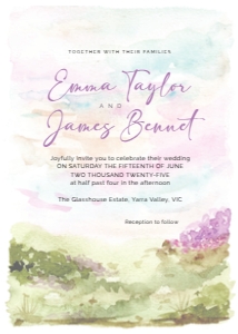 Wedding Invitation Watercolour Landscape: Wedding Invitation Watercolour Landscape