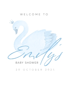 Blue Swan Welcome Board: BABY SHOWER BUNDLE_BLUE SWAN