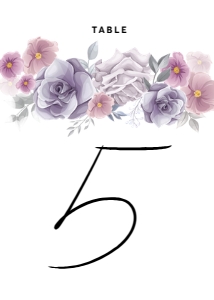 TABLE NUMBERS PURPLE ROSES_: WEDDING BUNDLE PURPLE ROSE
