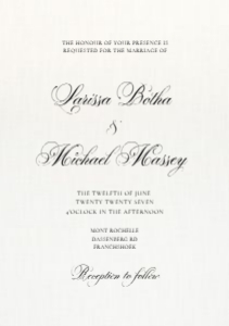 Classic Ivory Invitation design preview
