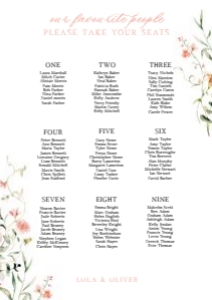 Lola Table Plan: Lola Invitation