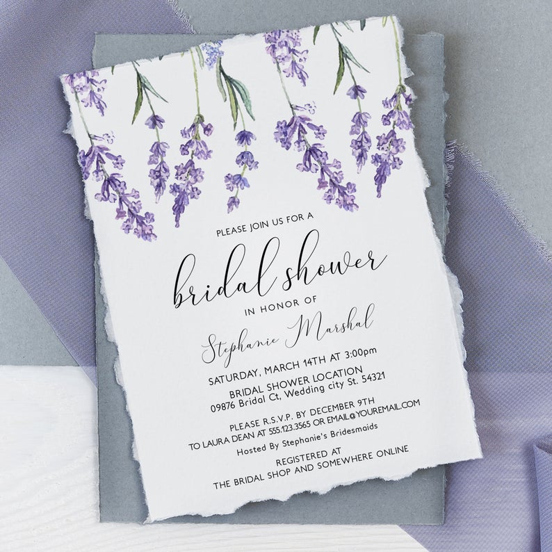 Online Wedding Invite Templates Lavender Floral Watercolor Wedding Invitation Suite Affordable Wedding Invitations Package Hadley Designs