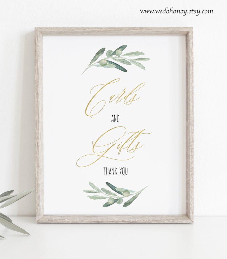 Corjl Cards & Gifts Sign Editable Floral Cards and Gifts Sign Table Sign Wedding Gift Sign Boho WTS18 B Bohemian Gifts Sign Sign Cards