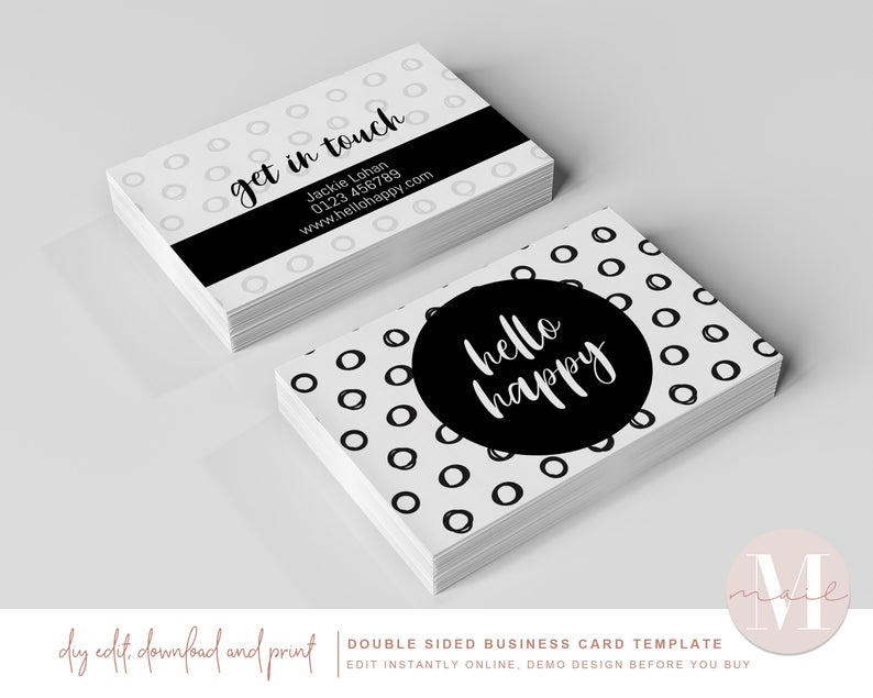 DIY Calling Card Affordable Card Loyalty Card Template INSTANT DOWNLOAD Printable Business Card Template Business Card Emily