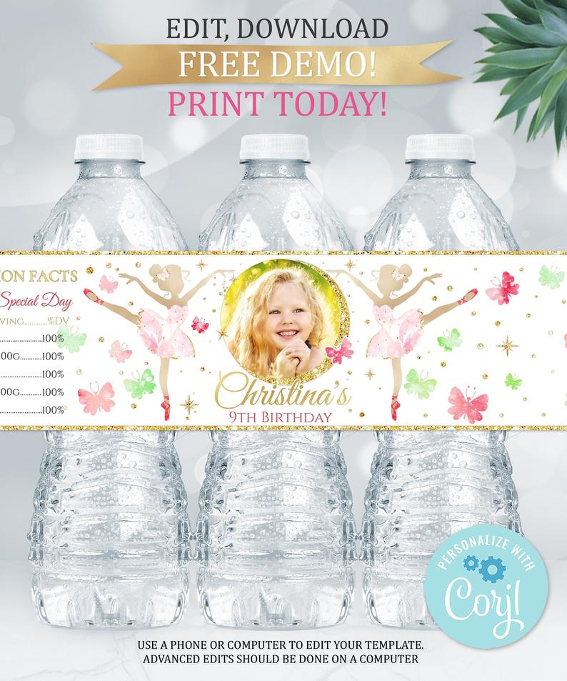 PINK COCOMELON WATER BOTTLE LABELS - Kary Designs