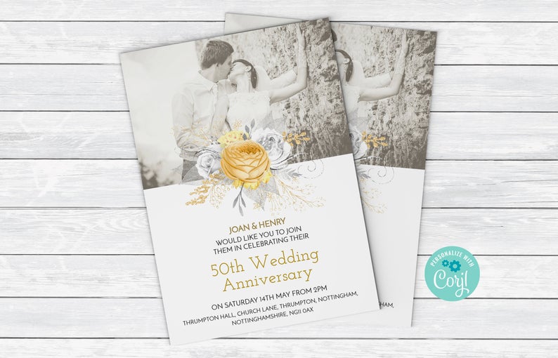 50th Anniversary Invitation Golden Wedding Instant Download Download Printable