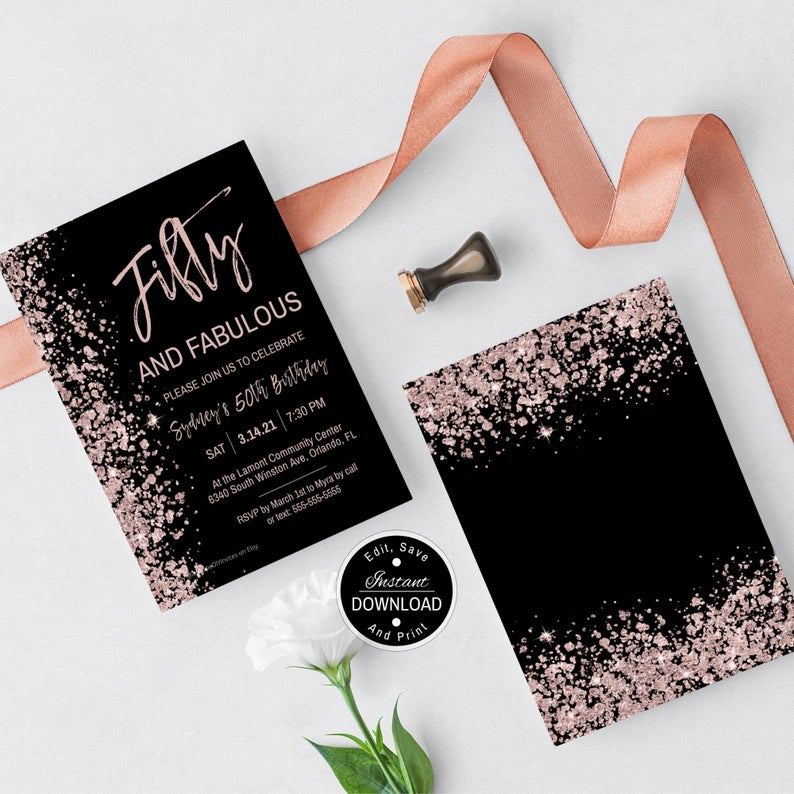 50th-birthday-party-invitations-templates-corjl for 50th Birthday Invitation Templates Free Printable 50th Birthday Party Invitations Templates | Corjl for 50th Birthday Invitation Templates Free Printable