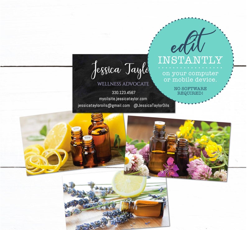 Essential Oils Wellness Advocate Business Card Template