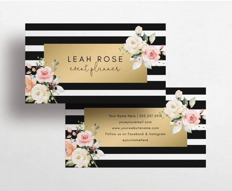 Editable Business Card, Instant Download Hair & Makeup Business Card Template, Beauty Business Card, Hair Stylist Business Card Design