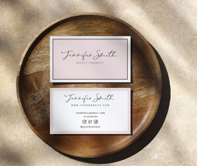 Editable Business card Template. Elegant Instant Beauty Business Card, Modern Chic Editable Business Card Design. Instant Download. #BUSP1