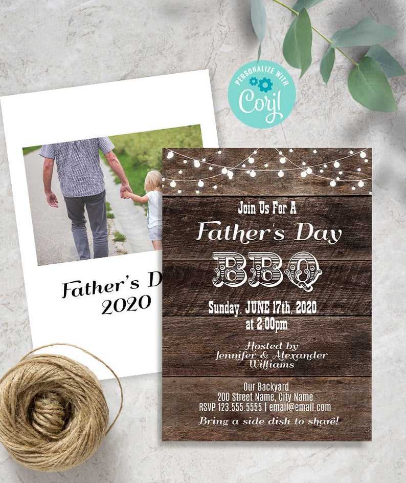 Father’s Day BBQ Invitation, printable editable templates, Instant Download, Edit with Corjl, A691