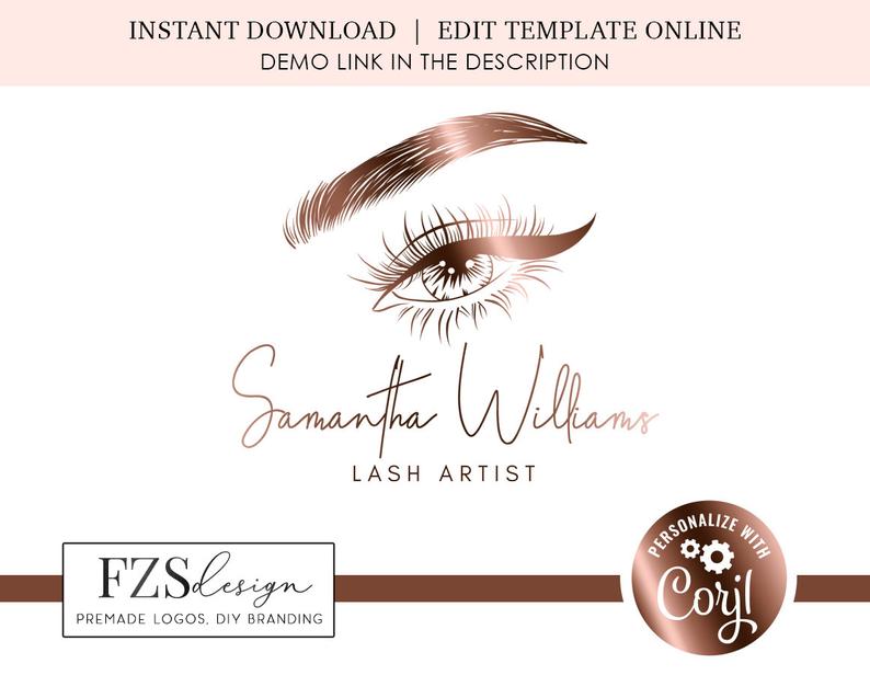 Lash technician logo salon logo design logo template eyelash logo beauty logo watermark logo design